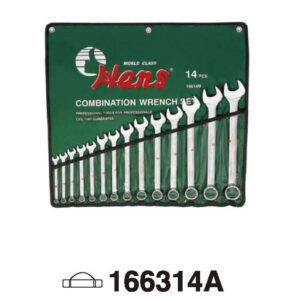 14-Piece SAE Wrench Roll Pouch Set – 45° Offset Inch Wrenches – 166314A
