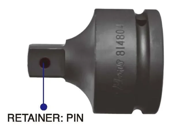 1½" Drive Impact Socket Adaptor with Pin Retainer – Heavy-Duty Industrial Use