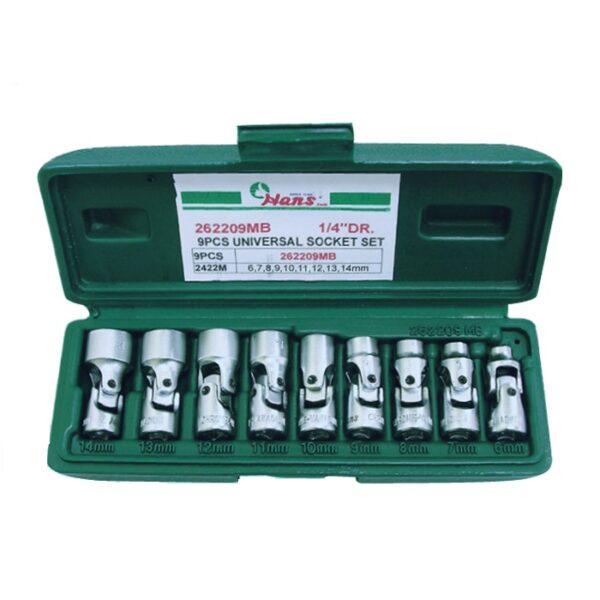 262209MB-Universal Joint Socket Set- 1/4" Drive- 9PCS