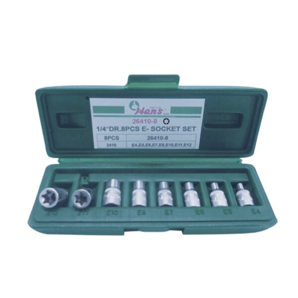 26410-8-E-Star Socket Set- 1/4" Drive- 8PCs