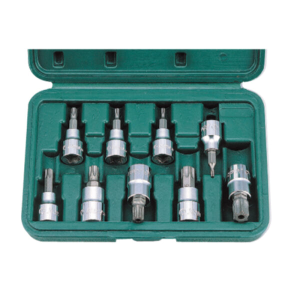 36025-9-Holey Star Bit Socket Set- 3/8" Drive-9 Pcs