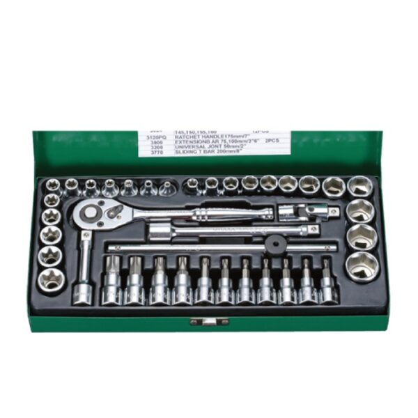 3640TP- Socket Wrench Set- 3/8" Drive- 40 Pcs