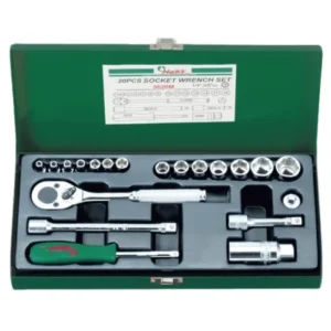 5620M – 20-PCs Socket Wrench Set (¼″ & ⅜″ Drive, Metric)