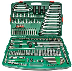 TK-163- Tool Kit 163PCs-Socket & Combination Wrench Set- 1/4", 3/8", 1/2" Drive