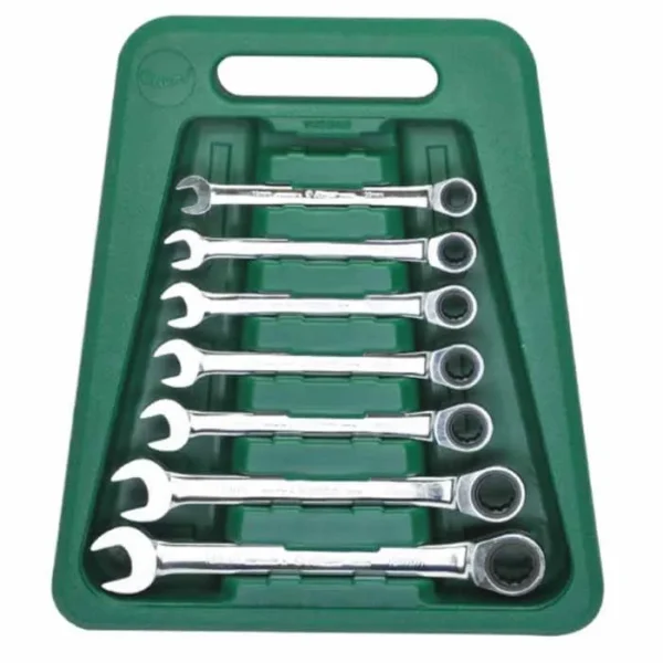 16657MUB – 7-Piece Metric Open-End Gear Ring Wrench Set in TPV Case