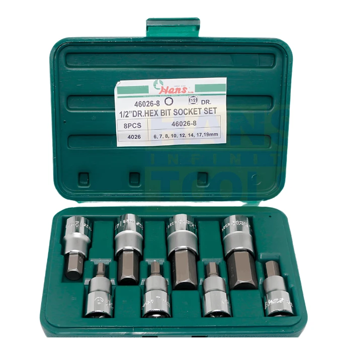 46026-8-700by700 (1) 46026-8 ½" Dr. Hex Bit Socket Set | 8 Pcs