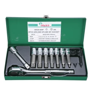 46028-409P Bit Socket Wrench Set | 9-Piece ½" Drive. Hex-