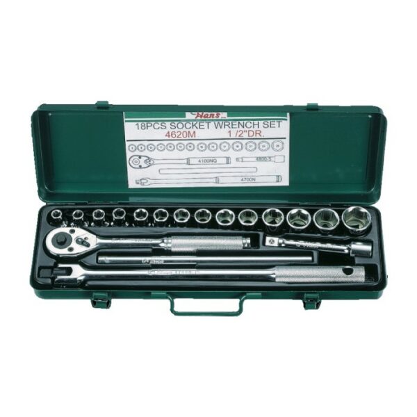 4620M-Socket Wrench Set-1/2" Drive- 18 Pcs