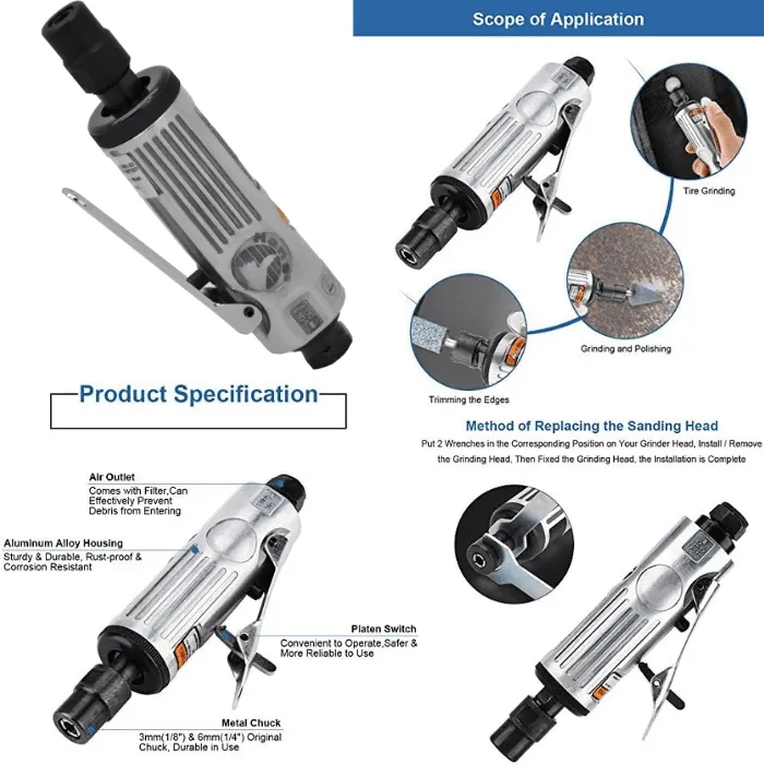 82901-03 Air Die Grinder delivers high RPM performance with smooth, reliable air-powered operation