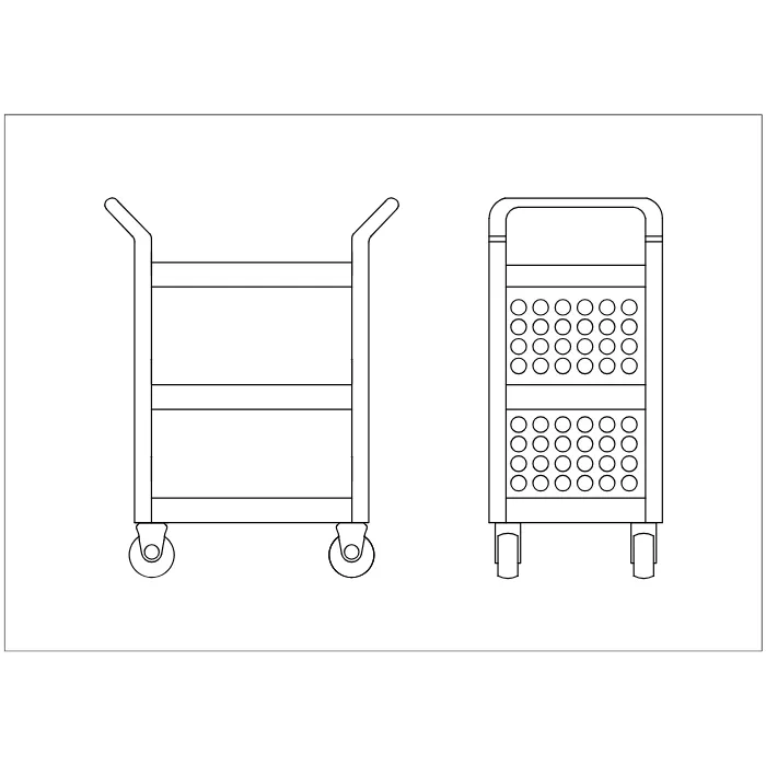 9940abs 線條 (1) 9940ABS Workshop Utility Tool Cart – 3-Layer ABS Frame with Swivel Casters