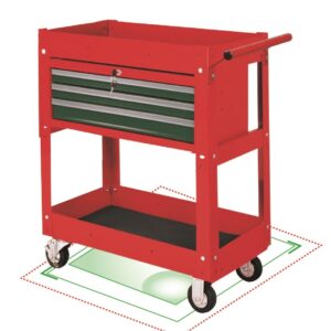 9943 Workshop Tool Cart 3 drawers and bottom shelf