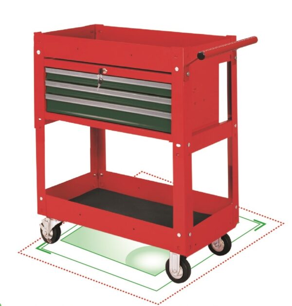 9943 Workshop Tool Cart 3 drawers and bottom shelf