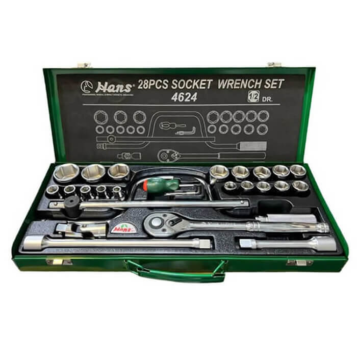 4624-6 4624+ 28 PCs Socket Wrench Set- ½” Drive