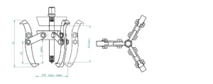 5323 Three-Jaw Gear Puller – Drop Forged, Balanced Pulling Force, Adjustable 3 5323 Three-Jaw Gear Puller