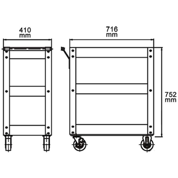 9940-Heavy-Duty Steel Workshop Tool Cart