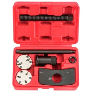 CWB-7 Brake Caliper Piston Rewind Tool Kit is a versatile 7-piece set designed to retract and rotate brake caliper pistons during pad replacement. Compatible with both 2-pin and 3-pin applications, this tool kit is ideal for use on most European and Asian vehicles. Compatible piston diameter range: 20–35mm. The two adapter plates can be reversed for clockwise or counterclockwise piston rotation, making this a universal solution for left and right-hand threaded pistons. ________________________________________ 🔧 Key Features • Includes: Rewind tool, pressure plate, reaction plate, and 2 & 3 pin adaptors