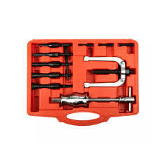 HBRP-10 Internal Bearing Remover Set 1 HBRP-10 Internal Bearing Remover Set is engineered for removing tightly fitted bearings from blind or internal housings, ideal for use on wheel hubs, transmissions, and other engine components. 🔹 Set Includes: • 1 PC Slide Hammer • 1 PC Tailpipe Expander (62mm) • 5 PCs Pullers for Internal Diameters: o 8~11mm o 12~17mm o 18~23mm o 24~29mm o 30~34mm • 3 PCs Extension Threads – for deeper access or compact spaces • Bearing Application Range: 8mm to 34mm Inner Diameter 🔹 Features: • Hardened steel construction ensures strength and long service life. • Slide hammer delivers impact force to extract stuck bearings easily. • Pullers expand to grip the inner race of the bearing securely. • Suitable for a variety of vehicles and machinery maintenance tasks. • Packed in a blow-molded case for organized storage and portability.