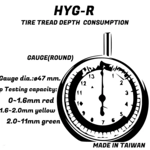 HYG-R Tire Tread Depth Gauge (Round) – 47mm Dial, 0–11mm Measurement