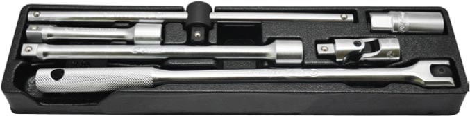 TB-2 – 6-Piece 1/2″ Drive Accessory Set with Knurled Handle in Plastic Tray