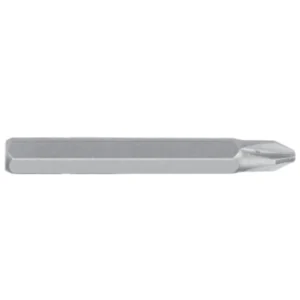 Phillips screwdriver bit, 75mm long. Sizes PH1 to PH4. S2 steel for strength. Ideal for electric drivers and hand tools.