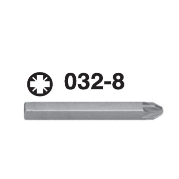 032-8 Pozidriv Hex Shank Screwdriver Bit – ⁵⁄₁₆" Drive