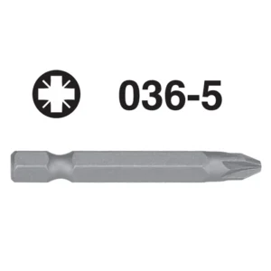 036-5 Pozidriv Hex Shank Bit – 1/4" Drive, 50mmL – PZ1 to PZ3
