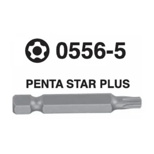 0556-5 Penta Star Plus Hex Shank Screwdriver Bit – ¼'' Drive