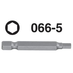 066-5 hex shank screwdriver bit with hex tips from 2mm to 8mm. ¼" drive, 50mm long. Built for precision, reach, and durable fastening in tight spaces.