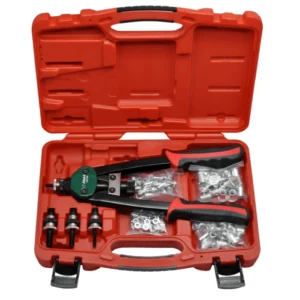 19672M – Heavy-Duty Rivet Nut Tool Kit with 4 Threaded Mandrels (M5–M10)