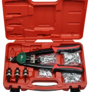 19672M – Heavy-Duty Rivet Nut Tool Kit with 4 Threaded Mandrels (M5–M10)