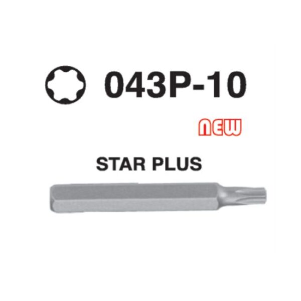 043P-10 Star Plus Hex Shank Screwdriver Bit – 10mm Drive