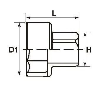 Spline Go-Thru Socket H3P00 (⅜" Drive) 2 Spline Go-Thru Socket ⅜" Drive – Universal Military Standard Socket | Hans Tools