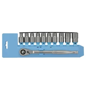 11-piece 3/8" drive stainless steel socket wrench set