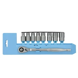 1/2" Drive Stainless Steel Socket Wrench Set – 9 Pieces with Ratchet | 4609MS